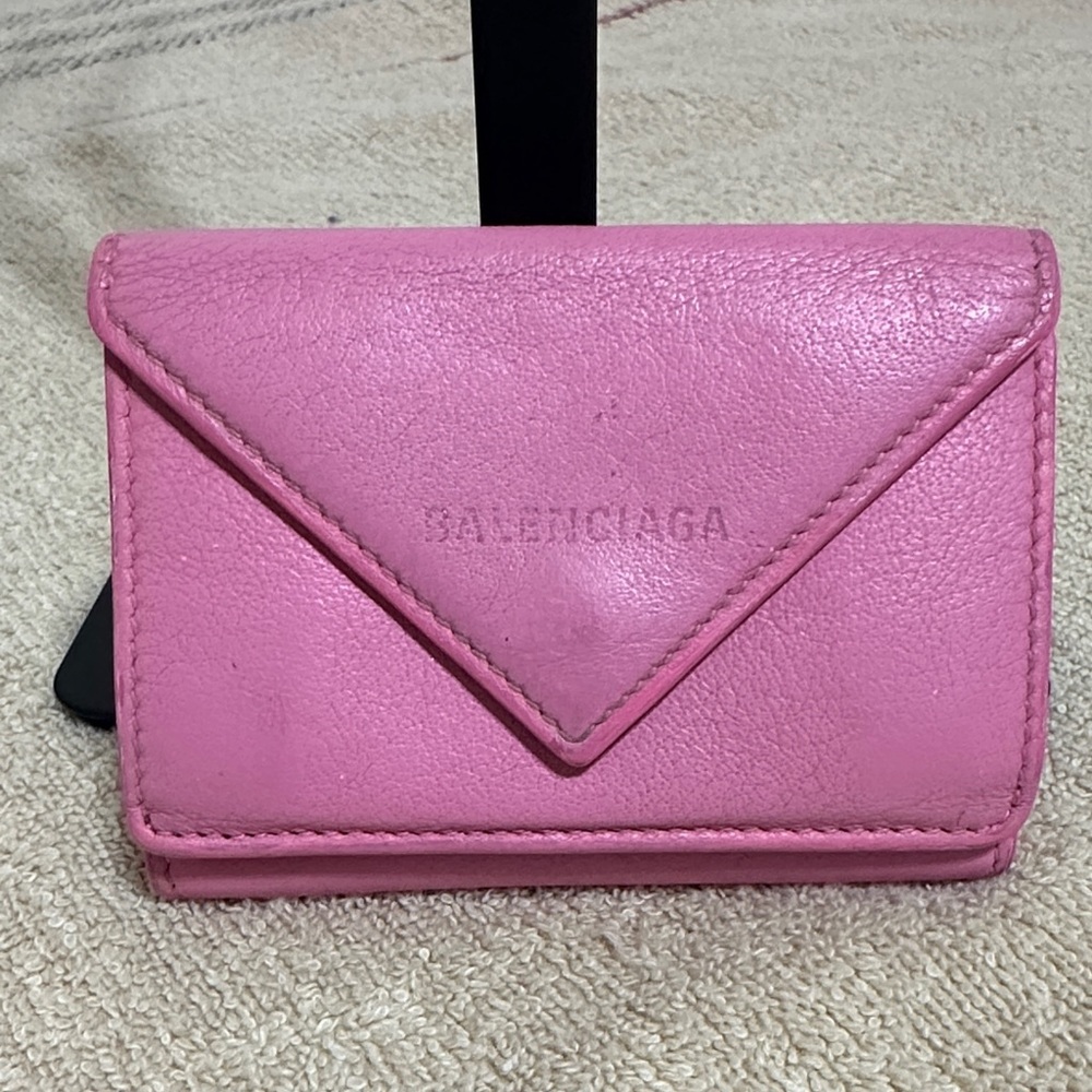 Balenciaga Pink Tri-Fold Compact Wallet
